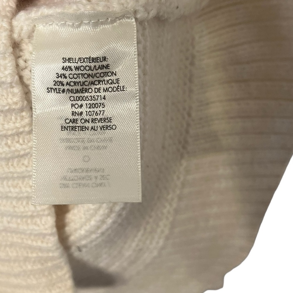 ALICE + OLIVIA Off White Wool Sweater Pullover Top - Picture 5 of 6